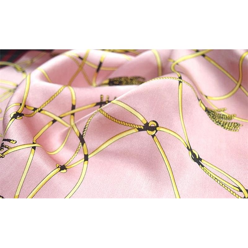 Silk Scarf 100 SILK Pink PRINTSCARF 55X 173 CM Natural Fabric High Quality Free Shipping